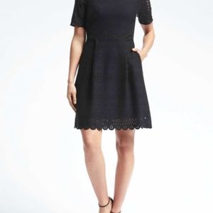Banana Republic Laser Cut Fit and Flare Dress